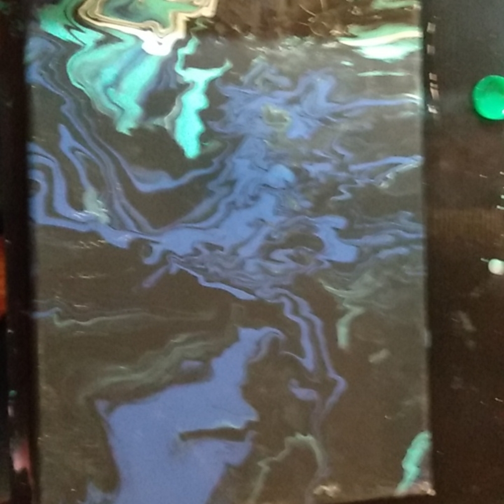 One of a kind fluid art painting